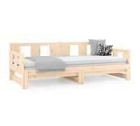 Lit coulissant Bois de pin solide 2x(90x190) cm_2 ans garantie_74490