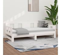 Slaapbank uitschuifbaar massief grenenhout wit 2x(90x200) cm820283