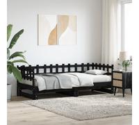 vidaXL Lit coulissant sans matelas 2x(90x190) cm Bois massif marron Noir
