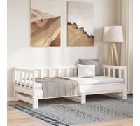 vidaXL Lit coulissant lit de jour canapé salon Bois de pin massif Blanc 2x(90x200) cm sans matelas