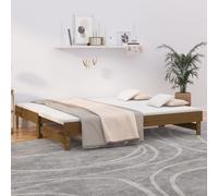 Lit Coulissant Marron Miel 2x(100x200)cm Bois de Pin Solide Lit de Jour vidaXL