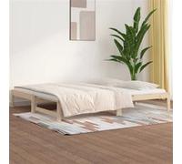 Lit coulissant sans matelas 2x(90x200) cm Bois de pin massif Marron G