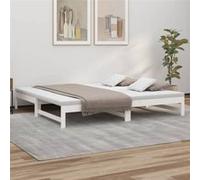 Lit coulissant sans matelas blanc 2x(100x200) cm Blanc G
