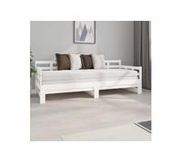 vidaXL Lit coulissant Blanc Bois de pin solide 2x(80x200) cm 820378