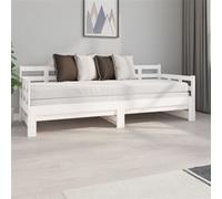 Lit coulissant sans matelas blanc 2x(80x200)cm Blanc G