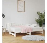 Lit coulissant sans matelas blanc 2x(80x200)cm Blanc G