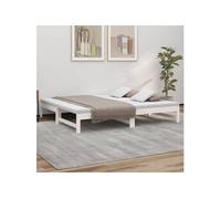 Lit coulissant sans matelas blanc 2x(90x190) cm Blanc G
