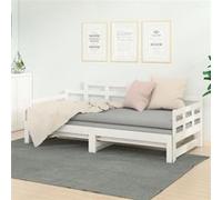 vidaXL Lit coulissant Blanc Bois de pin solide 2x(90x190) cm Blanc