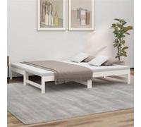 Lit Coulissant Blanc 2x(80x200) cm Bois de Pin Massif Lit de Jour Salon vidaXL