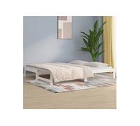 Lit coulissant sans matelas blanc 2x(90x200) cm