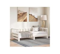 vidaXL Lit coulissant lit de jour canapé salon Bois de pin massif Blanc 2x(90x200) cm sans matelas