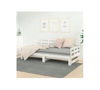 Lit coulissant sans matelas blanc bois de pin solide blanc G