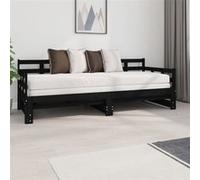 Lit coulissant sans matelas noir 2x(80x200)cm Noir G