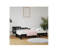 Vidaxl Lit Coulissant Noir 2x(90x190) Cm Bois De Pin Massif Marron
