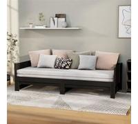 Vidaxl Lit Coulissant Noir Bois De Pin Solide 2x(90x190) Cm Marron