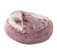 Lit couvert pour animal de compagnie | Nid en peluche douce en forme de coquille | Lit pour chat en peluche chaude et douce pour chat d'intérieur, lit chaud à capuche pour la maison