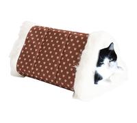 Lit couvert pour chat - Doux et chaud - Lavable - Pliable - Pour petit chien - Pour dormir et se reposer - Pour la sieste - Pour l'hiver - Extérieur - Chambre à coucher, jardin, cour
