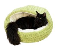 Lit couvert pour chat | Lit confortable antidérapant pour petit chien | Niche apaisante à capuche pour chat, maison, dortoir, appartement, salon, balcon