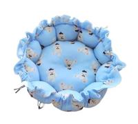 Lit créatif avec cordon de serrage doux et chaud à double usage réglable pour animaux de compagnie pour chats, chiots (ours bleu, 70 cm)