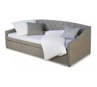 Lit d'appoint banquette extensible 90x200 cm gris