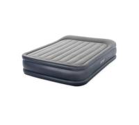 Intex - Matelas gonflable Deluxe Pillow Rest Raised - 2 personnes - 152x203x42 cm (LxLxH) - Gris - Motopompe intégrée - Bleu foncé