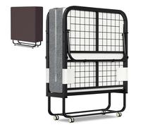 Lit d'appoint Lit simple Matelas Lit pliant Lit de camp Lit invité Lit en métal Matelas pliant Canapé lit Pliable 90x200cm