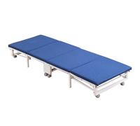 Lit d'appoint pliable portable avec matelas à roulettes, lit d'appoint peu encombrant avec cadre en métal robuste pour un rangement facile, pas de montage nécessaire