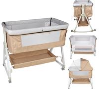 Lit d'appoint pour bébé fonction balancelle,hauteur réglable en 6 positions,avec matelas à langer,matelas kaki