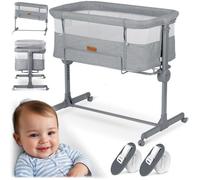 Lit d'appoint pour bébé - JANSHOP - NK-243 - Pliable et léger - Entrée latérale amovible - Réglage hauteur indépendant