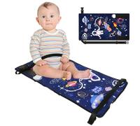 Lit d'avion en tout-petit 1pc, lit de voyage réglable pliable de 30x17 pouces avec poche et ceinture, extension siège d'avion non glissée portable pour les enfants.