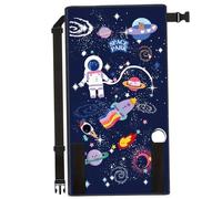 Lit d'avion pour tout-petits, motif d'espace de dessin animé, extension de siège 'avion en tissu Oxford pour enfants, repose-pieds portable pour les vols, essentiels voyage pour enfants, bleu..