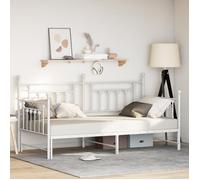Lit Daybed Vidaxl Avec Lit Gigogne Blanc 90x190 Cm En Acier Blanc