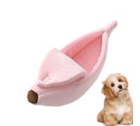 Lit de Banane de Chien - House à Animaux en Peluche Courte, Mignon Bananas pod, abri d'hiver Moelleux avec intérieur Confortable | Élégant Utilisation du nid pour Les Chatons de Chatte