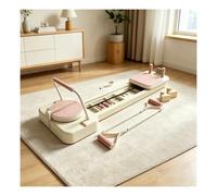 Lit de Base Pilates de qualité Professionnelle, Machine compacte for Le Yoga et l'entraînement de Force à Domicile(Pink)