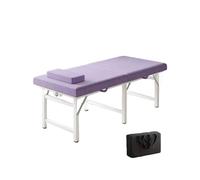 Lit de beauté pliable portable Lit de massage pliable portable for salon de beauté Lit de thérapie for tatouage avec trou for la tête, adapté au salon de spa, au tatouage et à la beauté(Purple1,185x70