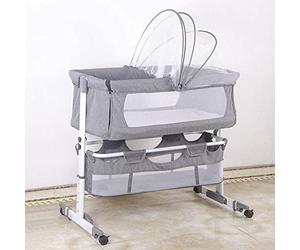 Lit de bébé de Chevet, berceaux pliants 2 en 1, lit de bébé Portable avec fenêtres en Maille, Roues pivotantes, moustiquaire de lit Pliable,Berceau bébé
