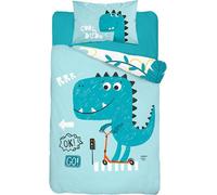 Lit de bébé DINO Bleu 100x135 cm, 40x60 cm