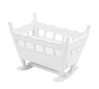 Lit de bébé Jouet, Berceaux Blancs en Bois Modèle d'ornement Miniature Monteur de Poupée de Poupée de Poupée Maître de Poupée Accessoire pour 1:12 Lits