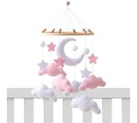 Lit de bébé - Jouet de berceau en arc | Hochet de poussette à suspendre - Mobile pour berceau de bébé, hochet de poussette, décorations de chambre d'enfant, décorations suspendues, lune en feutre rose