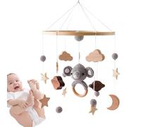 Lit de bébé mobile, cintre mobile pour lit d', bébé toys lune étoile bébé mobile-wind carilon avec un pendentif cloche, lune et mobile étoile-bébé en bois lune de bois et bébé étoile mobile en