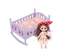 Lit de Bébé | Mobilier en Bois | Lit de avec Set de Literie - pour Filles Maison Crèche Salle de Jeu École Maternelle Anniversaire Cadeau
