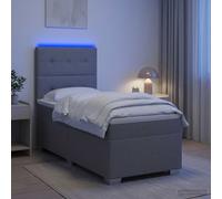Lit de box spring avec matelas et LED avec bandes LED Tissu à lattes vidaXL vida