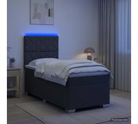 Lit de box spring avec matelas et LED avec bandes LED Tissu à lattes vidaXL vida