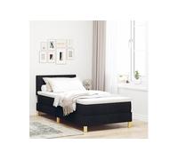 Lit de box spring avec matelas & LED noir 90x190 cm tissu 3342480