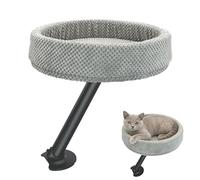 Lit De Bureau Pour Chat,Hamac Chat à Fixer Sur Un Bureau,Pivotant 360°,Meuble Moderne Chats,Confortable En Toutes Saisons,Convient DifféRents Types Bureaux,Espace Repos Douillet Animaux Compagnie(Ligh