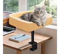 Lit de bureau pour chat, lit robuste pour chat avec housse lavable, double face, respirant, été et hiver, lit gigogne confortable et doux avec cadre en acier renforcé, assemblage facile pour la maison