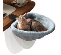 Lit De Bureau pour Chats,Perchoir Semi Fermé en Peluche Lavable - Perchoir pour Chats De Bureau - pour Chatons Animaux De Compagnie Fenêtres Intérieur Extérieur Chaises Tables Canapés