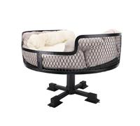 Lit de Bureau surélevé pour Chat en Acier Inoxydable, Bureau Rond Confortable, Lit pour Chat Multifonctionnel pour L'étude à Domicile, Pouvant Accueillir des Animaux de Différentes Tailles