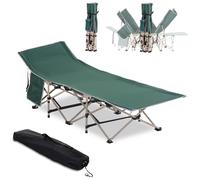Lit De Camp Camping Pliable 190 X 68 X 52 Cm Max. 150 Kg Sac Transport Inclus Acier Oxford Vert