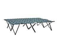 Lit de camp - HELLOSHOP26 - Pliable 2 places - Acier enduit de poudre - Tissu polyester 600 D - Motif feuilles